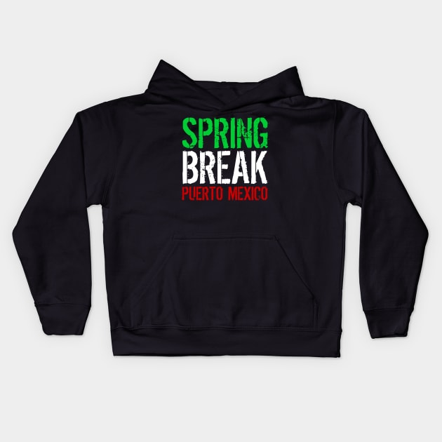 Spring Break Puerto Mexico Kids Hoodie by klance